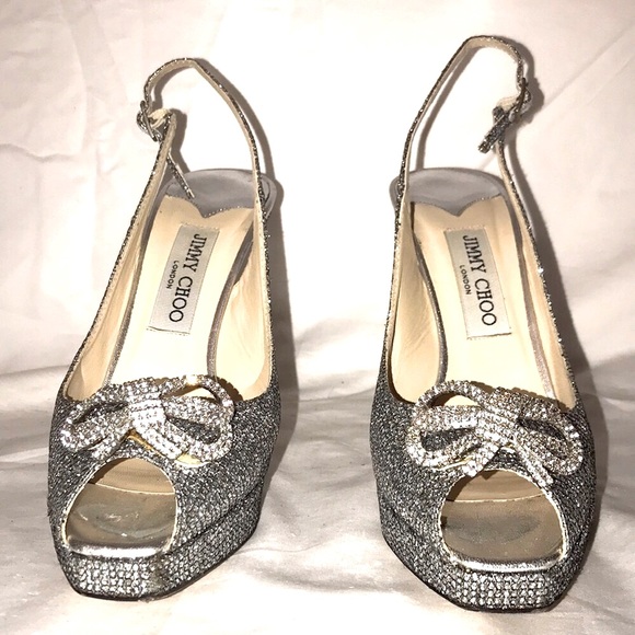 Jimmy Choo 38 1/2 EU Glitter/Silver - Picture 13 of 15